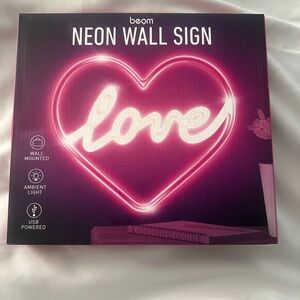 Pink Heart 'Love' Neon Wall Sign - Ambient USB-Powered Accent